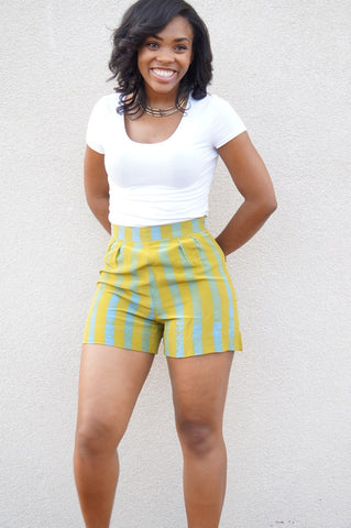 FINAL SALE Parva Shorts - LAWN STRIPE