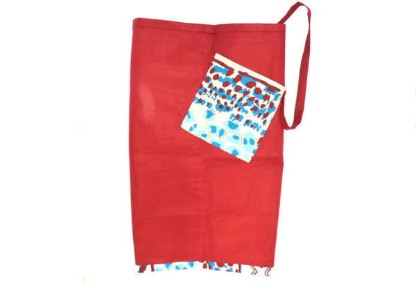 Bogolan Print Reversible Half Apron