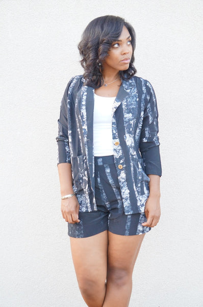 FINAL SALE Parva Shorts - B & W Parallel