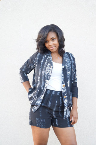 FINAL SALE Parva Shorts - B & W Parallel