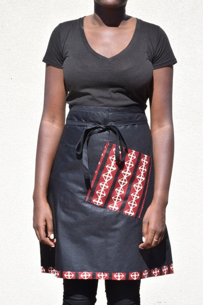 Bogolan Print Reversible Half Apron