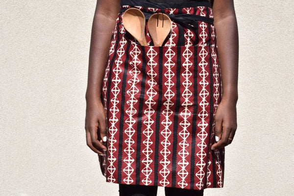 Bogolan Print Reversible Half Apron